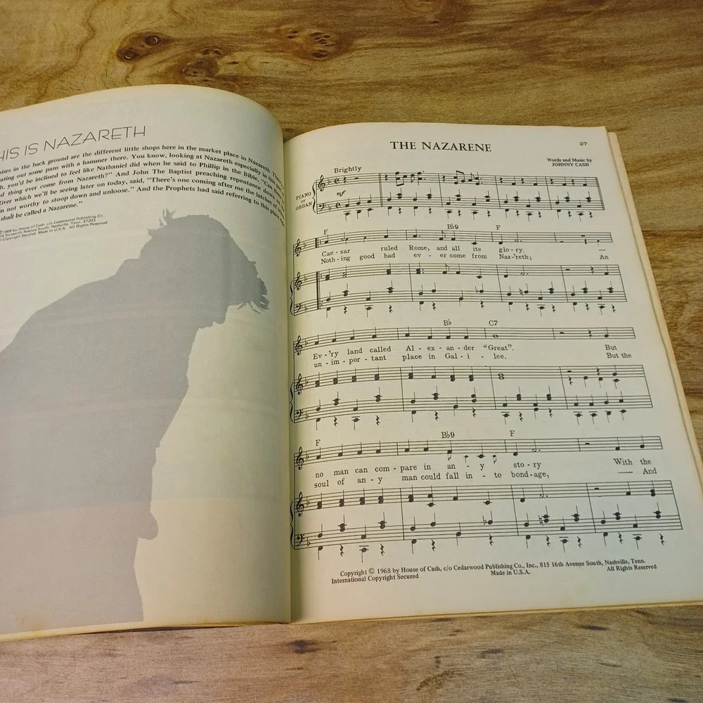 Johnny‎ Cash The Holy Land Song Book Modern World Library 1968